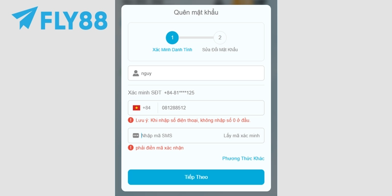 Đăng Nhập FLY88: Hướng Dẫn Truy Cập Link Chính Thức 2026 17 Xác minh mã OTP được gửi về số điện thoại để cập nhật mật khẩu FLY88 mới